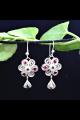 Aster Bud Floral Silver Filigree Earrings